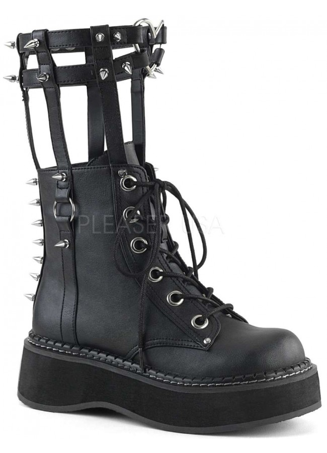 6A~WILD HEARTS CREW ~ SHOES BLACK STRAPPY GOTH ANKLE BOOTS MATTEL DOLL ACCESSORY 