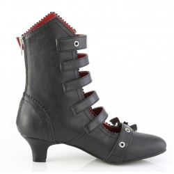 Flora Gothic Bat Buckled Ankle Boots for Women