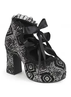 Heart Ruffled Print Gothika Pumps