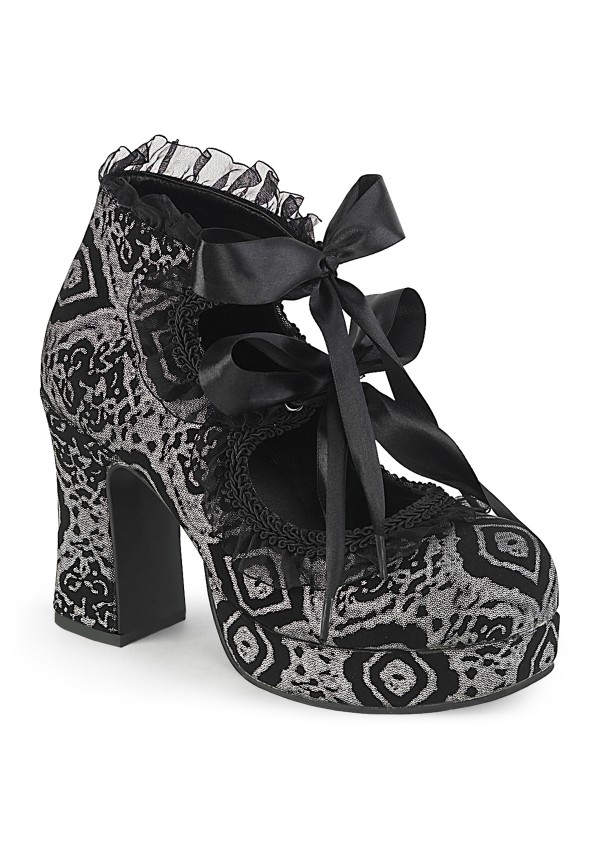 Heart Ruffled Print Gothika Pumps