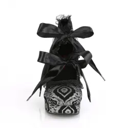 Heart Ruffled Print Gothika Pumps
