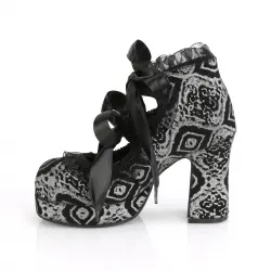 Heart Ruffled Print Gothika Pumps