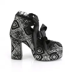Heart Ruffled Print Gothika Pumps