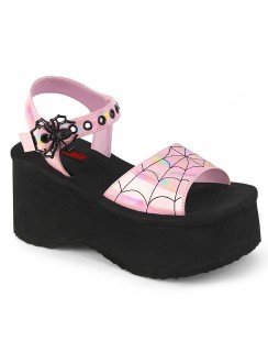 Spider Pink Hologram Platform Gothic Sandal