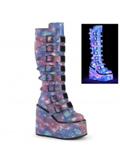 Swing Buckled Galaxy Womens Platform Boots