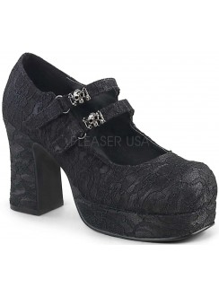 Black Lace Double Strap Gothika Mary Jane