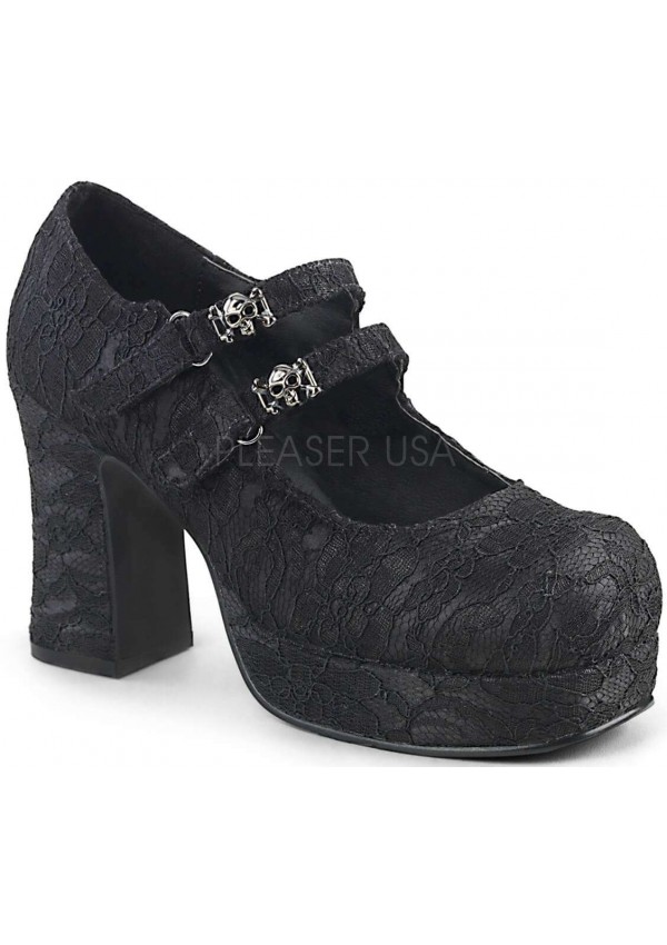 Black Lace Double Strap Gothika Mary Jane