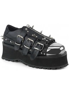 Gravedigger Mens Spiked Platform Oxford Shoes