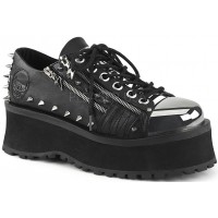 Gravedigger Mens Lightning Zipped Platform Oxford Shoes