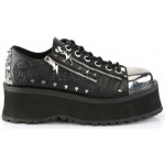Gravedigger Mens Lightning Zipped Platform Oxford Shoes