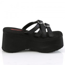 Heart Ring Black Platform Clogs