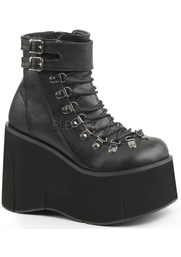 Kera Black Platform Ankle Boots - Gothic Ankle Boots, Festival, Rave