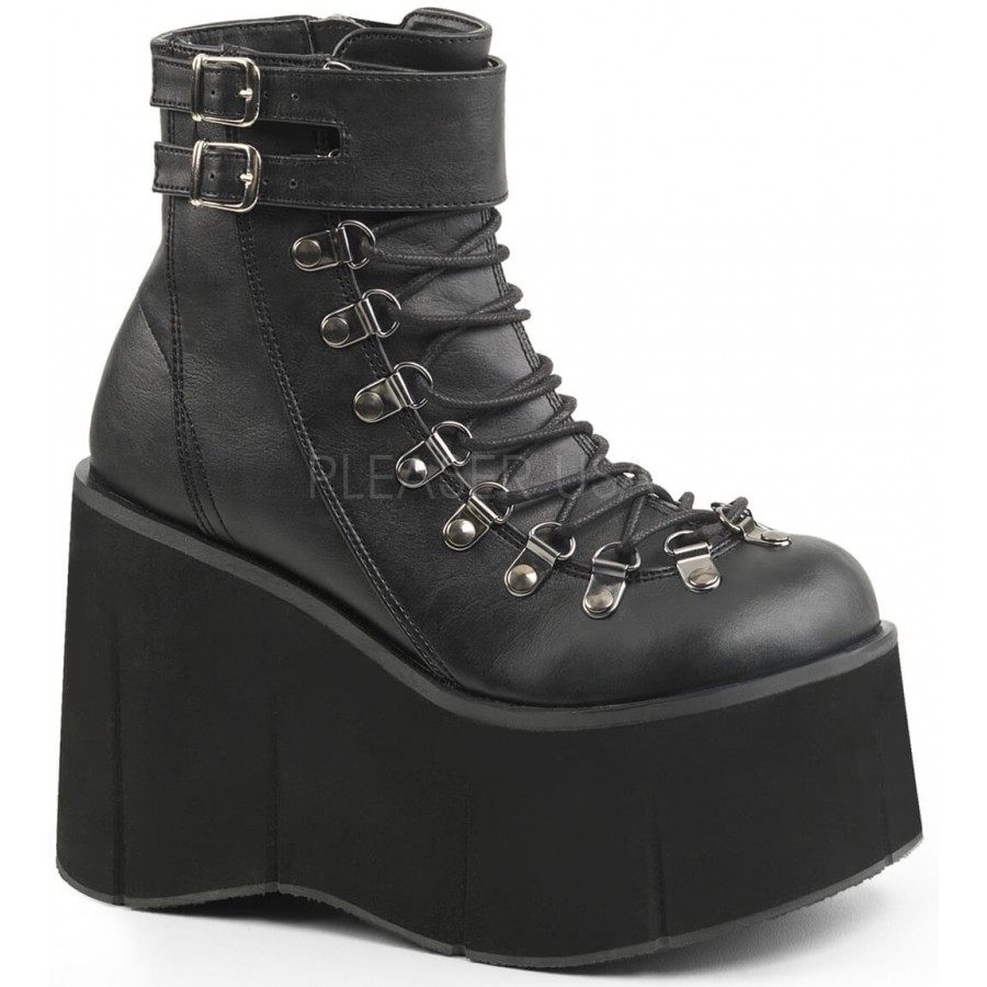 Kera Black Platform Ankle Boots Gothic Ankle Boots Festival Rave