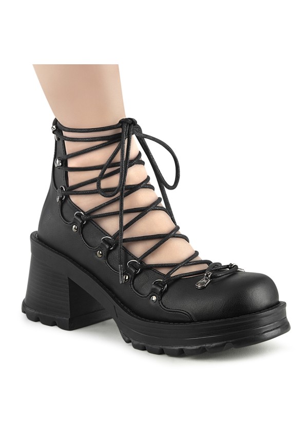 Bratty Lace Up Platform Gothic Shoes