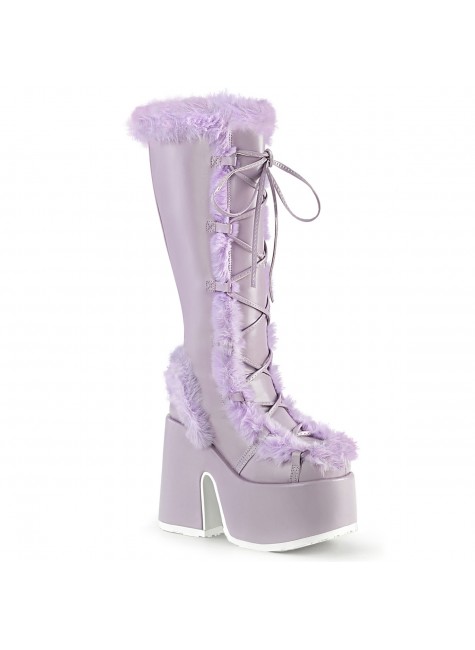 Lavender Camel-311 Platform Knee Boot