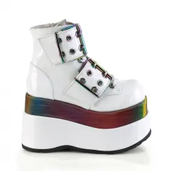Bear White Rainbow Platform Ankle Boots