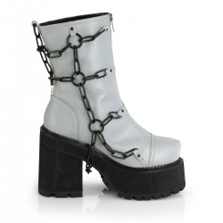 Assault Chained Grey Womens Combat Boots