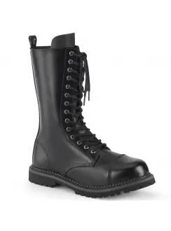 14 Eyelet Leather Boots for Men with Steel Toe