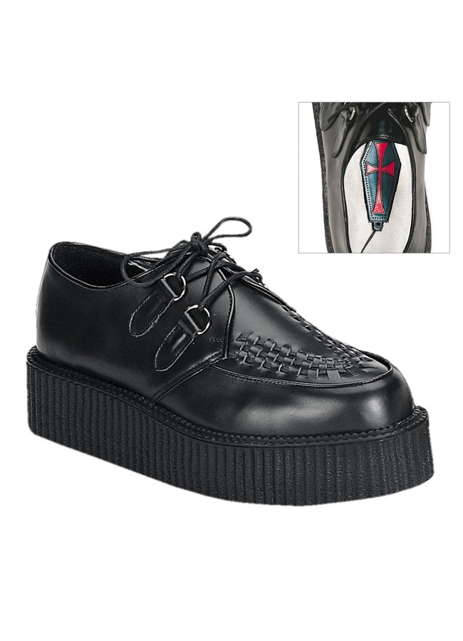 mens black leather creepers