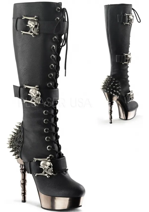 Spine Heeled Muerto Studded Knee Boots