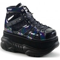 Neptune Black Holographic Mens Shoes