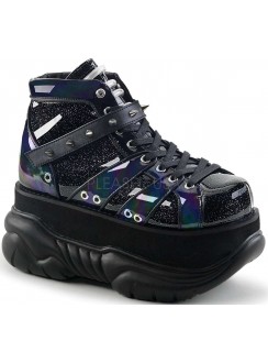 Neptune Black Holographic Mens Shoes