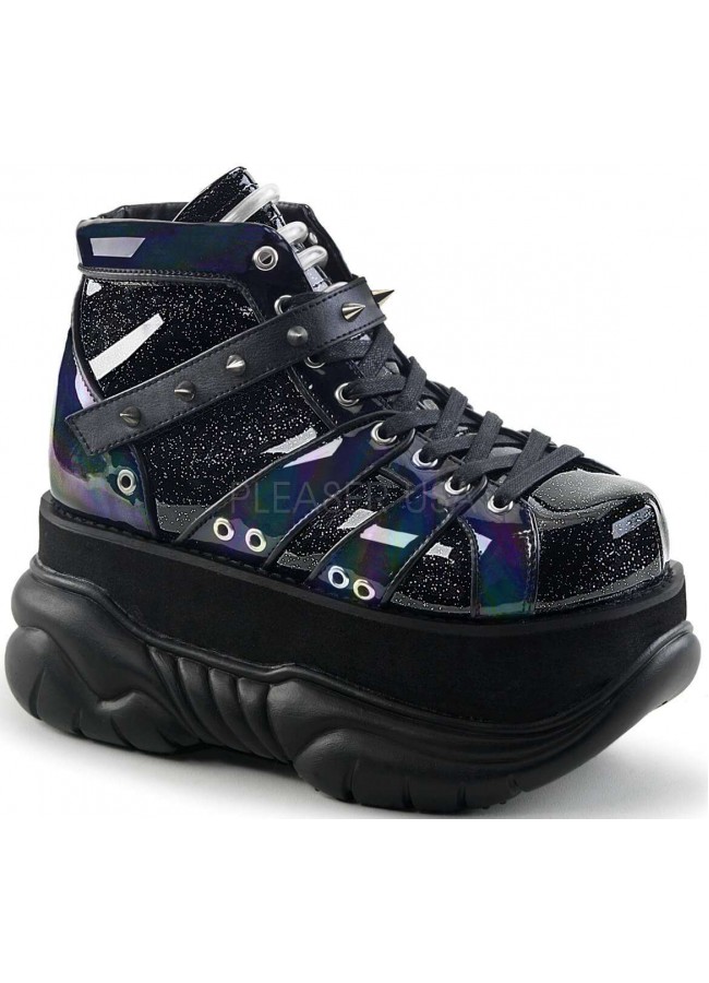 Neptune Black Holographic Mens Shoes 