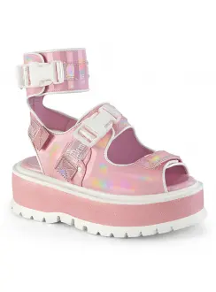 Slacker Pink Platform Ankle Strap Sandals