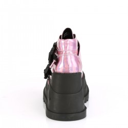 Stomp Pink Hologram Wedge Ankle Boots