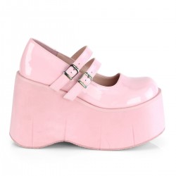 Kera Pink Hologram Mary Jane Double Strap Pump