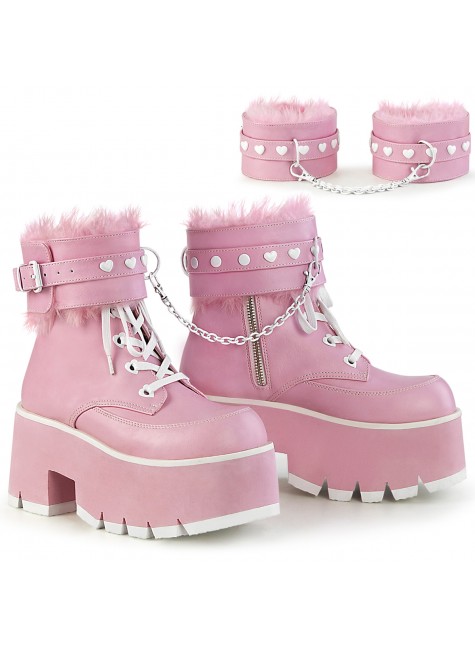 Ashes Pink Hobble Boots with Removable Ankle Cuffs