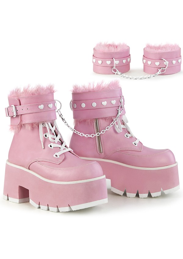 Ashes Pink Hobble Boots with Removable Ankle Cuffs