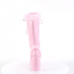 Pink Faux Fur Camel-311 Platform Knee Boot
