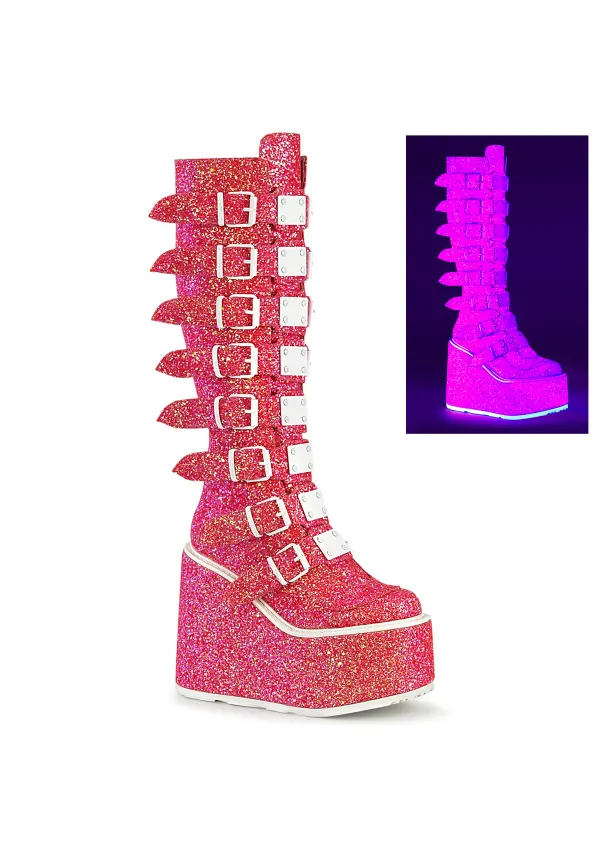 Swing Pink Glitter Women's Platform Boot