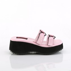 Flip Heart Charm Pink Platform Sandal