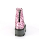 Spiderweb Pink Hologram Slacker Ankle Boots
