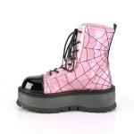Spiderweb Pink Hologram Slacker Ankle Boots