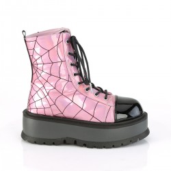 Spiderweb Pink Hologram Slacker Ankle Boots