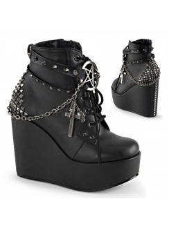 Pentagram Charm The Craft Gothic Ankle Boots