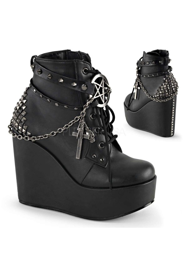 Pentagram Charm The Craft Gothic Ankle Boots