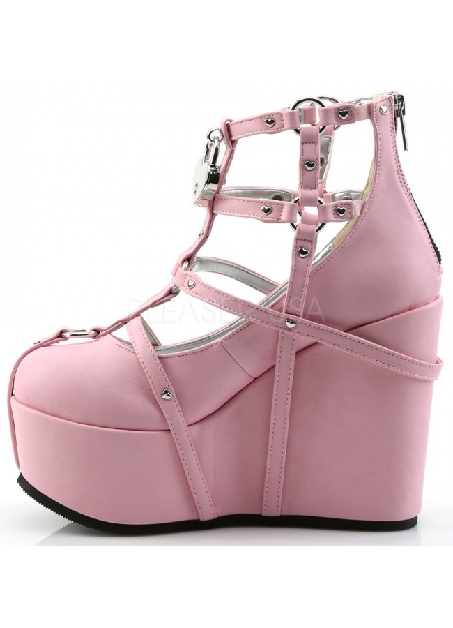 pink wedge shoes