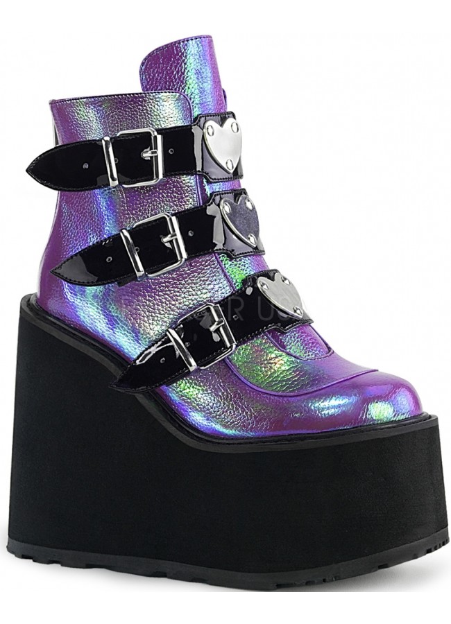 iridescent platform boots