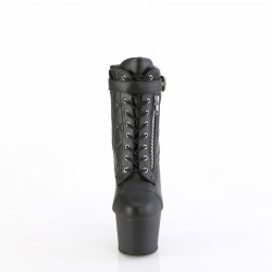 Adore Quilted Black Faux Leather Ankle Boots