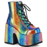 Rainbow Iridescent Chunky Platform Boots