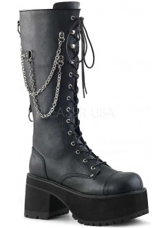 knee high platform combat boots