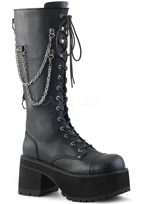 Ranger Mens Knee High Combat Bootswith Chains