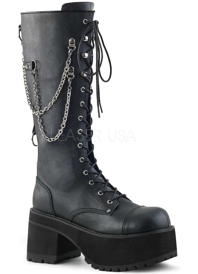 vegan leather combat boots