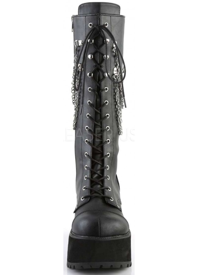 men knee high combat boots