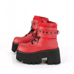 Ashes Red Hobble Boots with Removable Ankle Cuffs