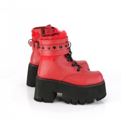 Ashes Red Hobble Boots with Removable Ankle Cuffs